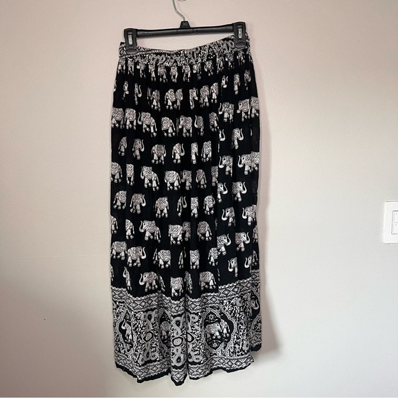 Women’s Boho Elephant Elastic Waist Maxi Skirt One Size Bohemian Hippie Cottage - Picture 8 of 8